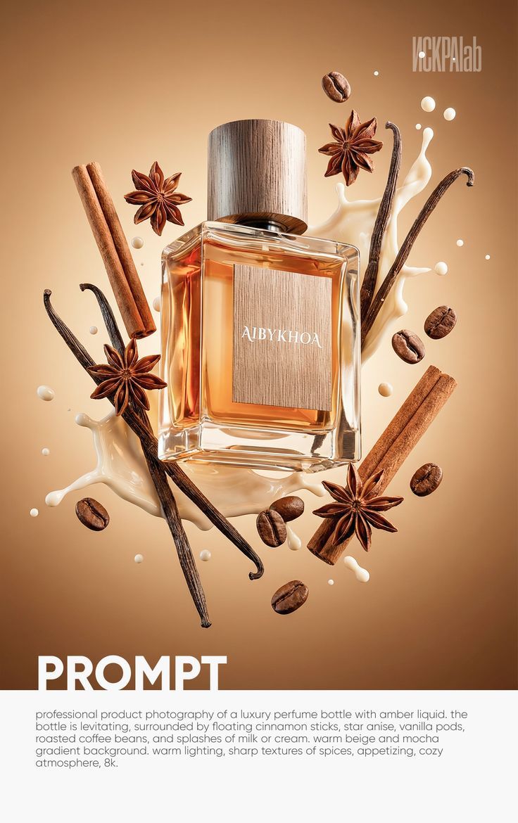 Warm Spiced Coffee Perfume Ad Genflow template preview