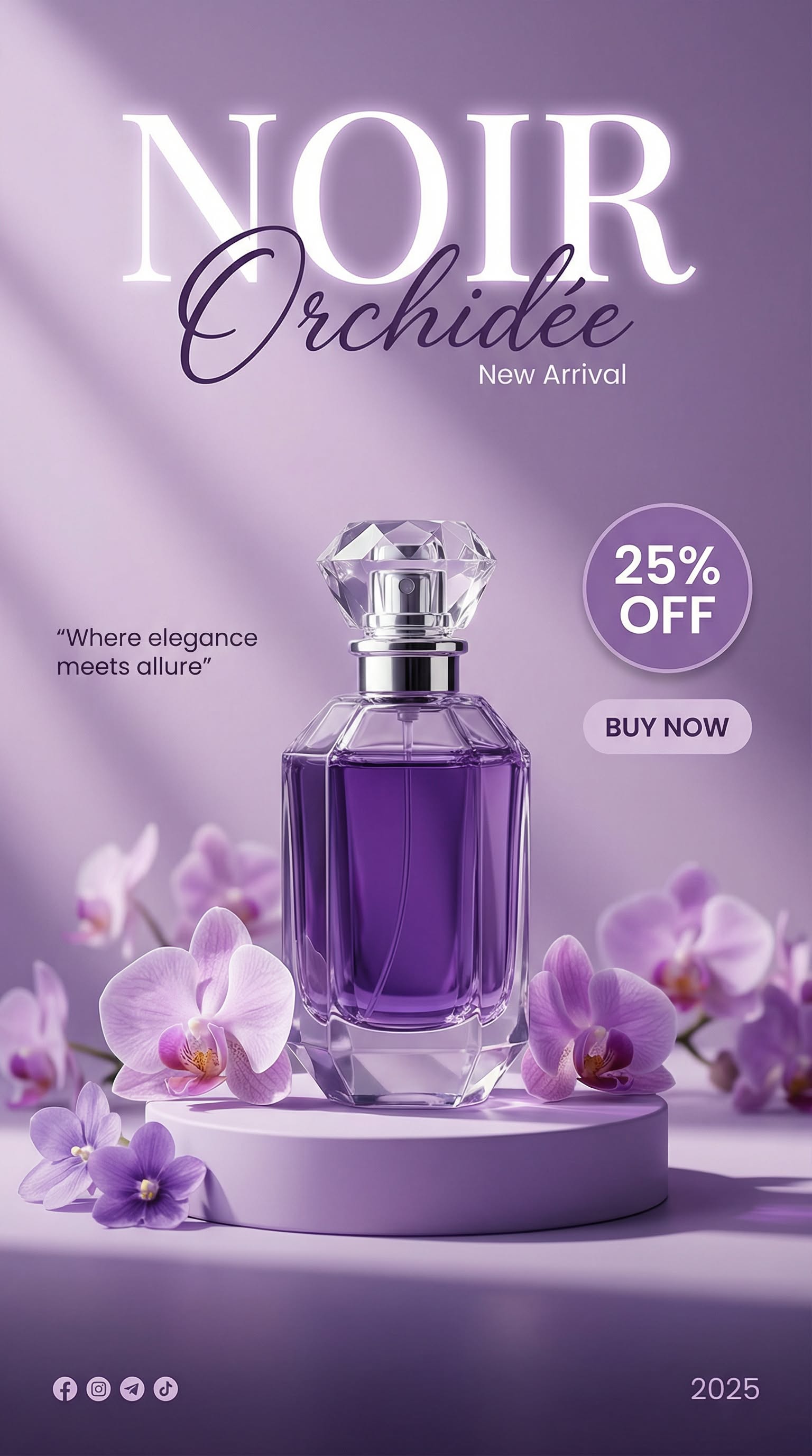 Elegant Orchid Perfume Product Ad Genflow template preview