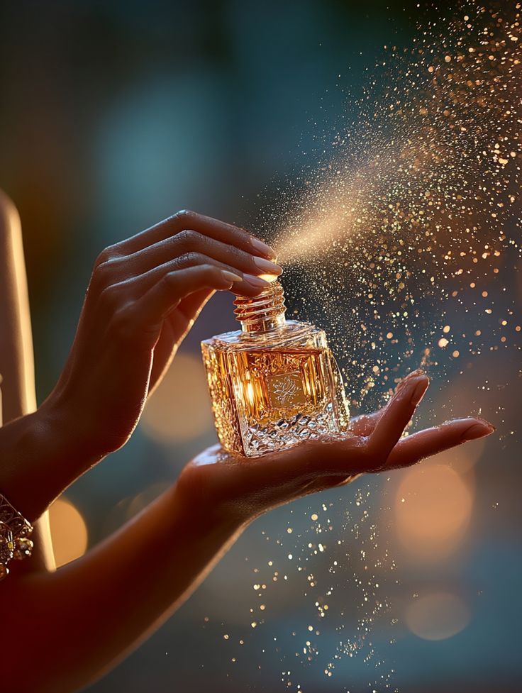 Luxury Perfume Spray Golden Sparkle Genflow template preview