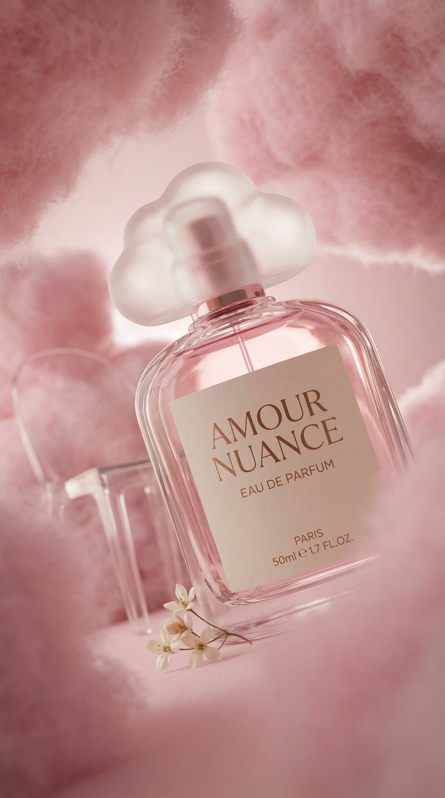 Dreamy Pink Cotton Candy Perfume Ad Genflow template preview