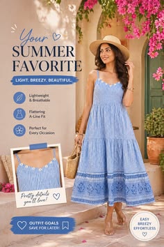 Mediterranean Summer Dress Fashion Ad Genflow 模板預覽