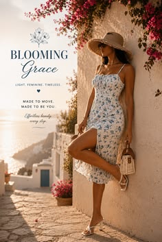 Mediterranean Summer Dress Bougainvillea Elegance Genflow template preview