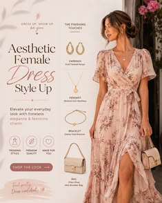 Elegant Floral Dress Fashion Ad Genflow template preview