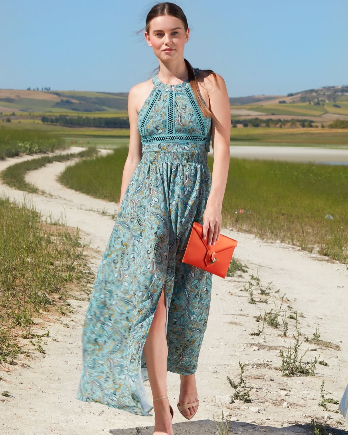 Flowing Summer Dress Countryside Walk Genflow template preview