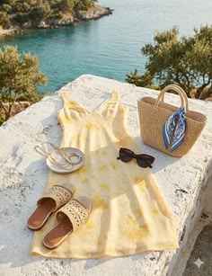 Mediterranean Summer Dress Coastal Scene Genflow template preview