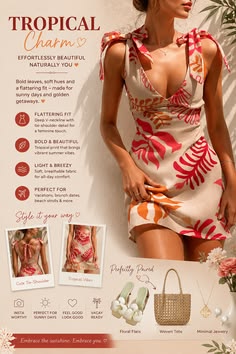 Tropical Summer Dress Advertising Scene Genflow テンプレートプレビュー