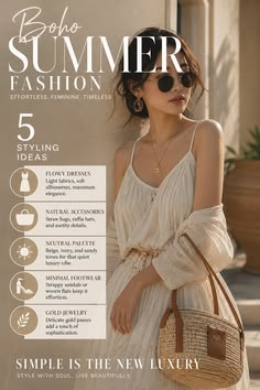 Sunlit Boho Summer Fashion Editorial Genflow template preview