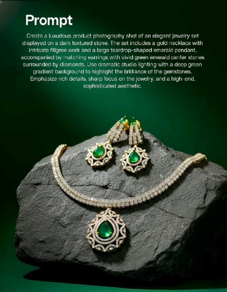 Luxury Emerald Jewelry Studio Shot Genflow template preview