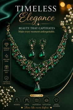 Emerald Jewelry Timeless Elegance Ad Genflow template preview