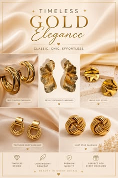 Timeless Gold Jewelry Elegance Ad Genflow template preview