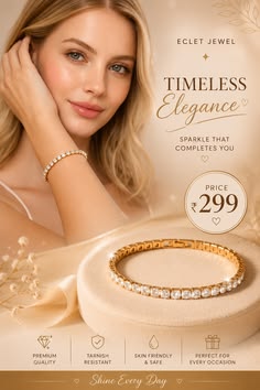 Timeless Gold Bracelet Luxury Ad Genflow template preview