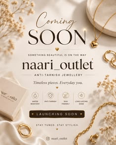 Elegant Gold Jewelry Launch Teaser Genflow template preview