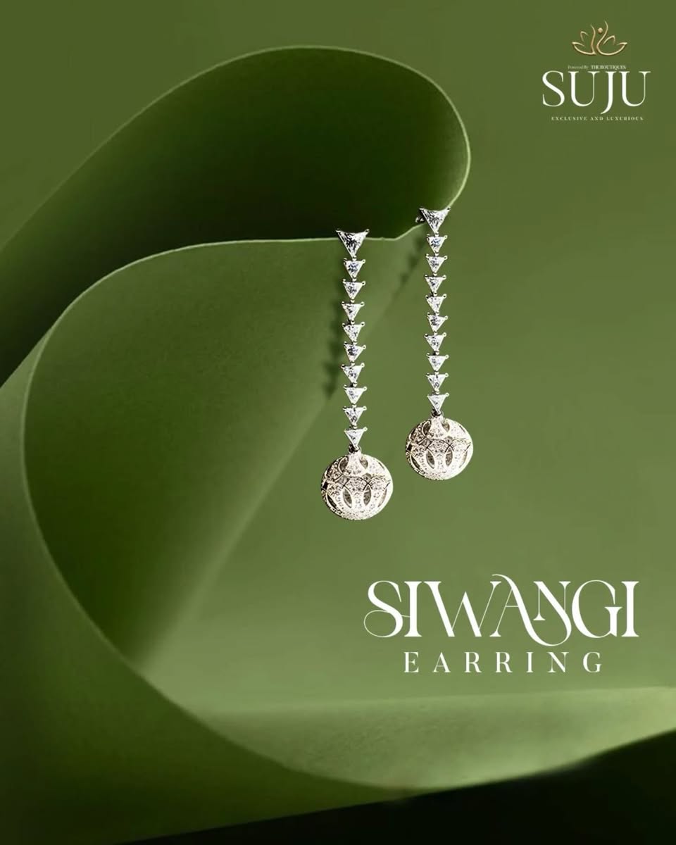 Luxury Diamond Earrings On Green Leaf Genflow template preview