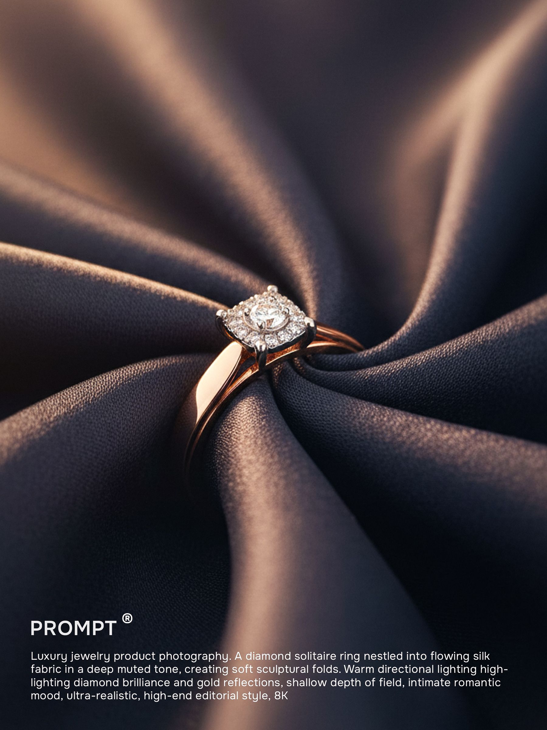 Diamond Ring In Silk Folds Genflow テンプレートプレビュー