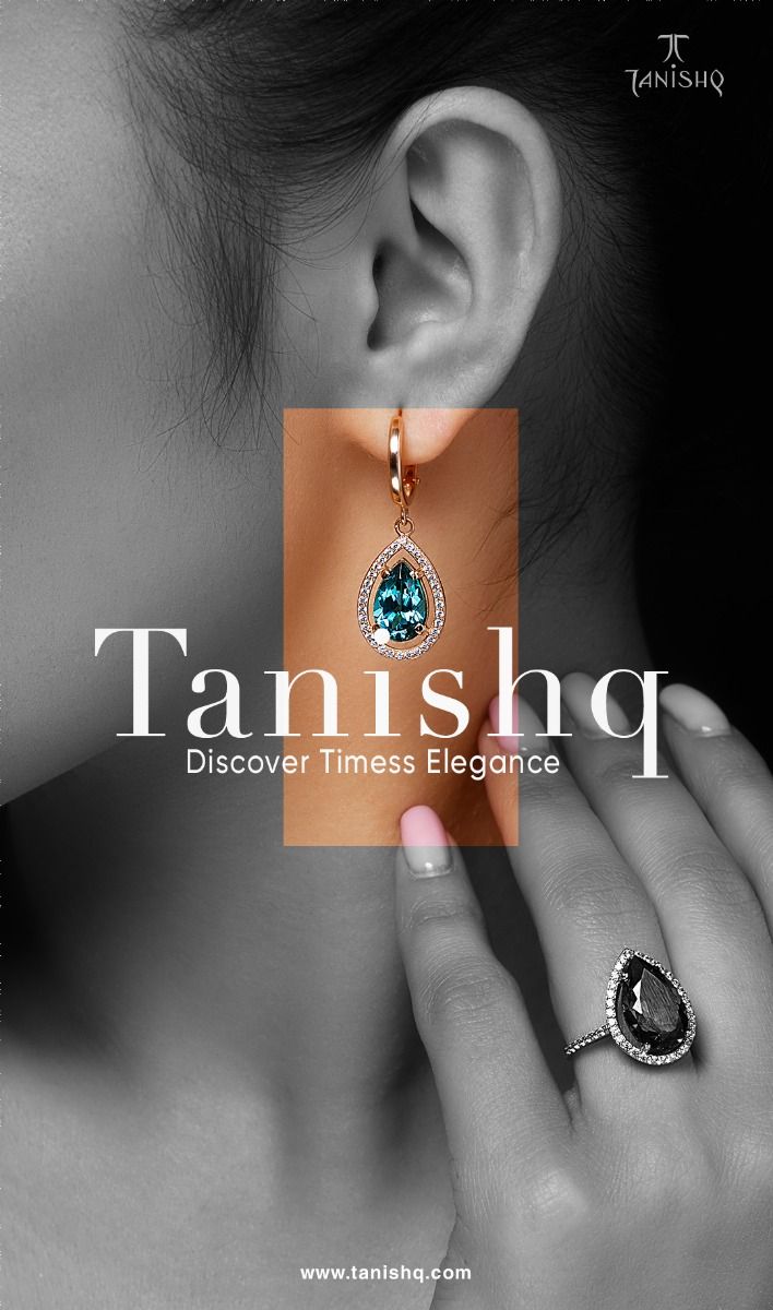 Selective Color Teardrop Gem Earring Ad Genflow 模板预览