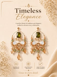 Timeless Elegance Pearl Earrings Ad Genflow template preview