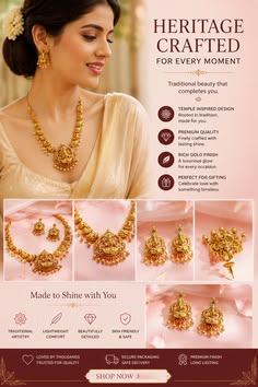 Traditional Gold Jewelry Ad Poster Genflow template preview