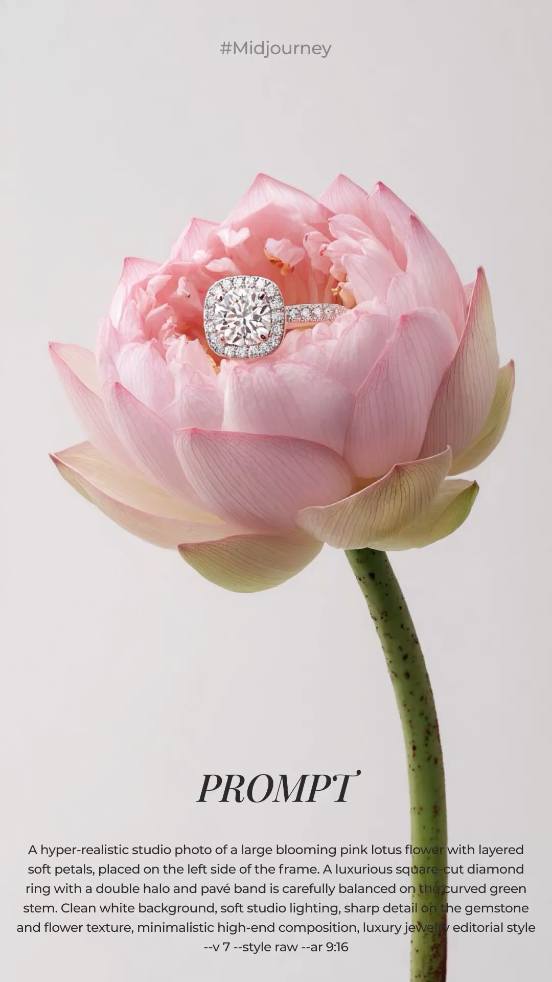 Diamond Ring In Pink Lotus Bloom Genflow template preview