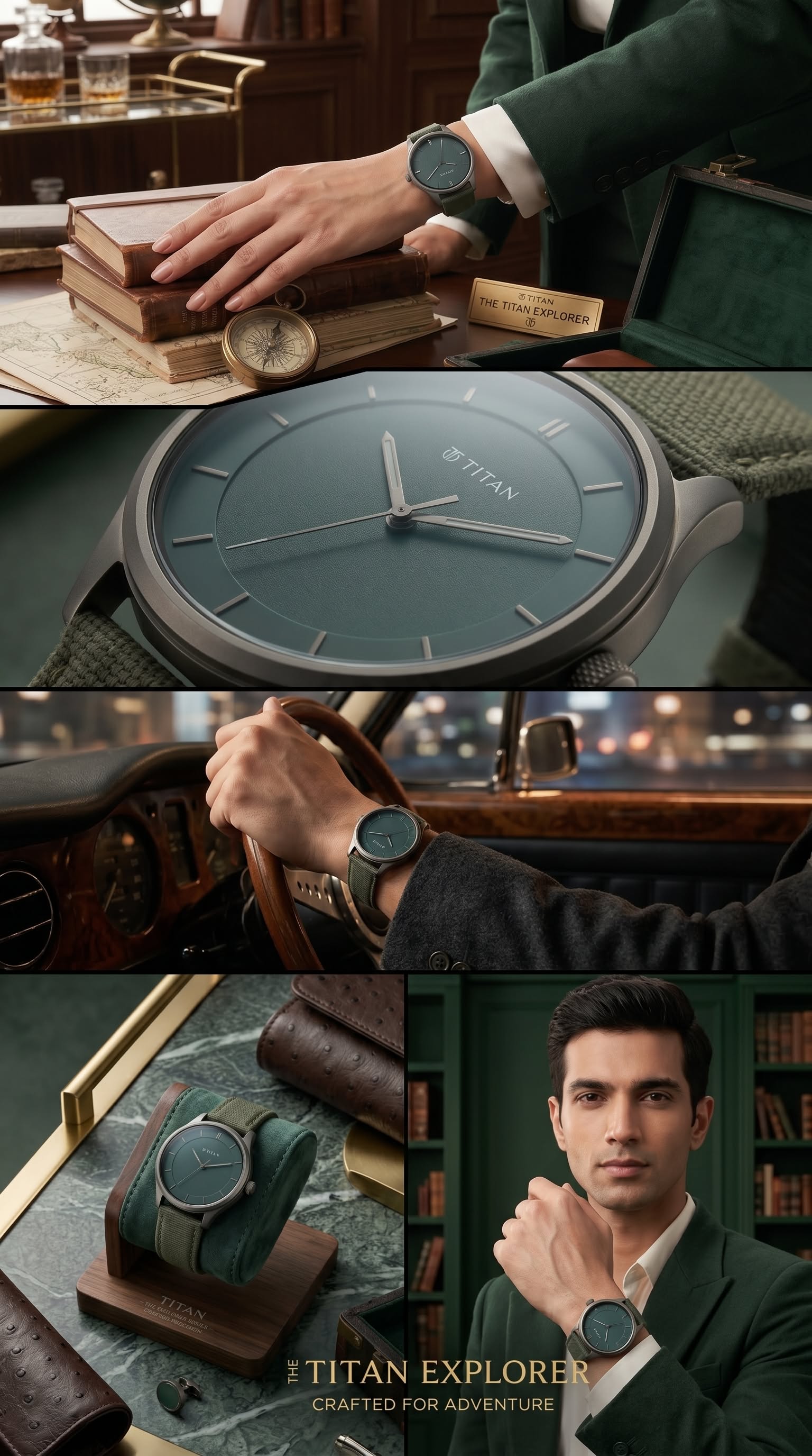 Vintage Explorer Watch Lifestyle Ad Genflow template preview