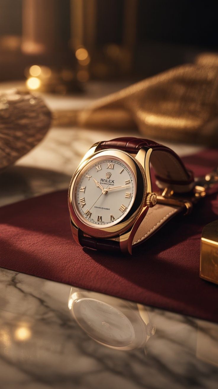 Luxury Gold Watch Warm Ambient Scene Genflow テンプレートプレビュー