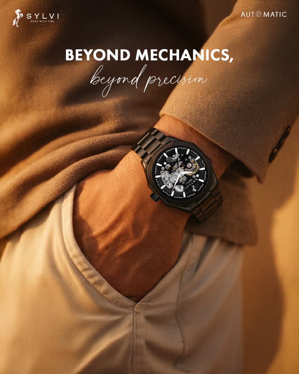 Luxury Skeleton Watch Lifestyle Ad Genflow template preview