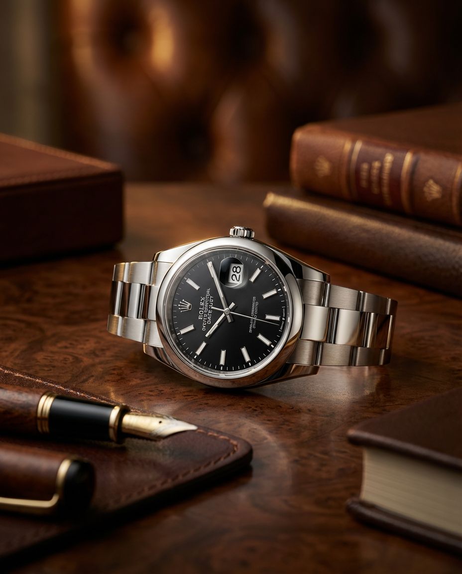 Luxury Watch On Classic Study Desk Genflow template preview