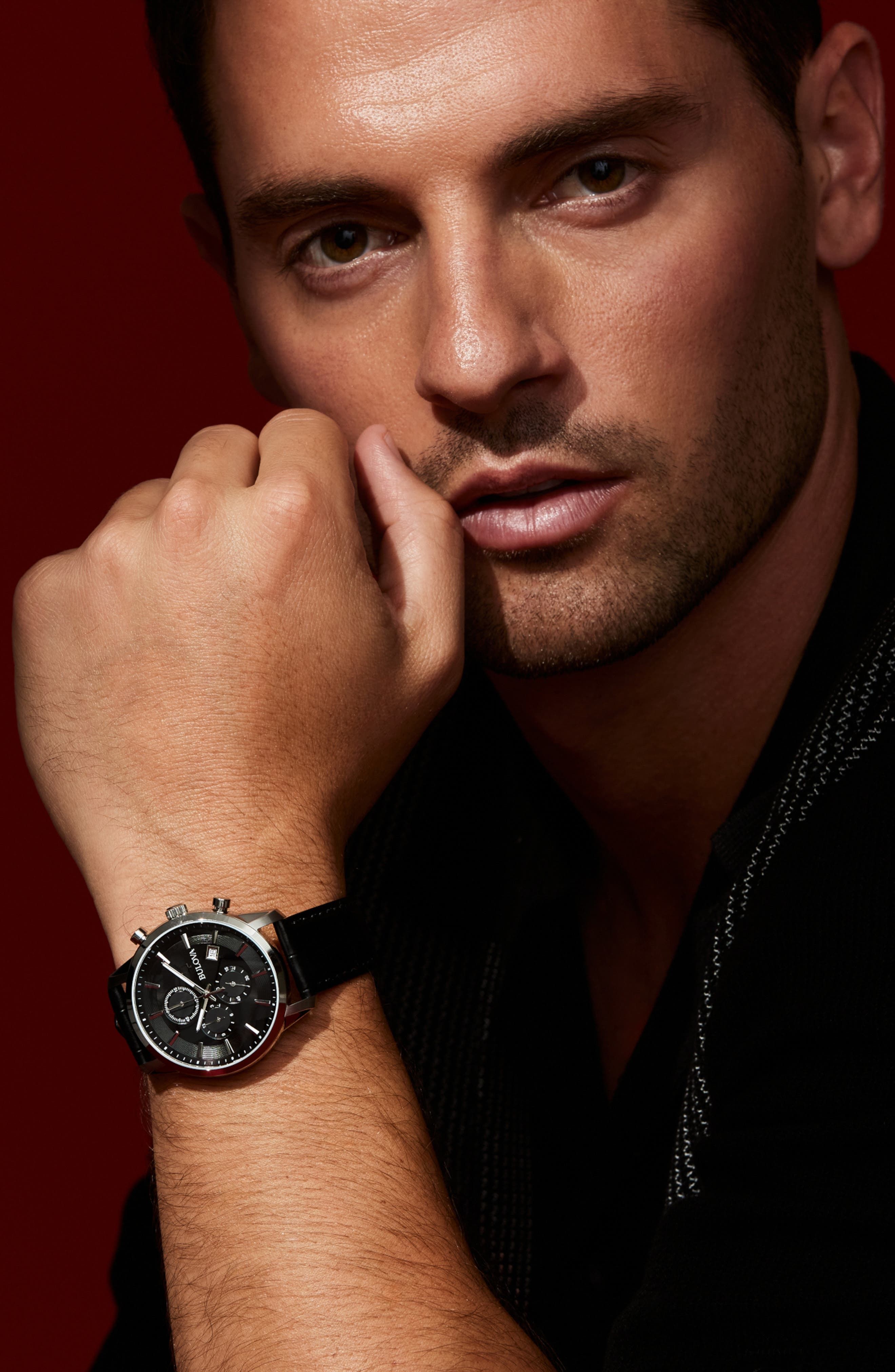 Luxury Wristwatch Portrait On Red Background Genflow template preview