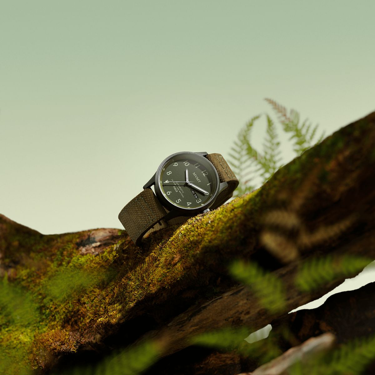 Outdoor Adventure Watch On Mossy Branch Genflow template preview