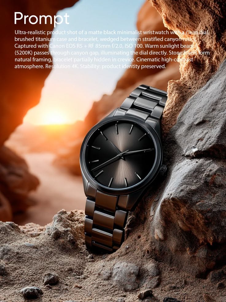 Cinematic Canyon Watch Product Shot Genflow template preview