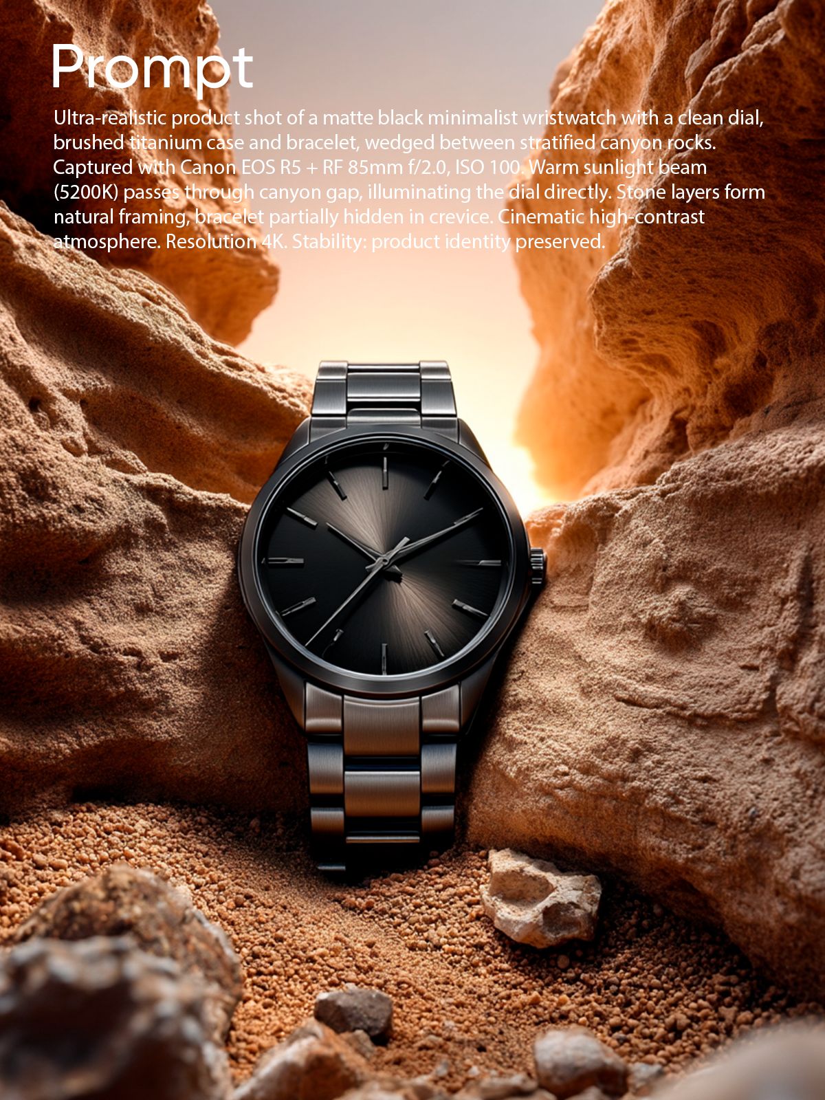 Cinematic Canyon Watch Product Shot Genflow template preview