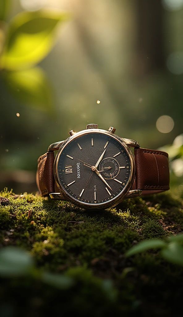 Luxury Watch In Sunlit Forest Genflow template preview