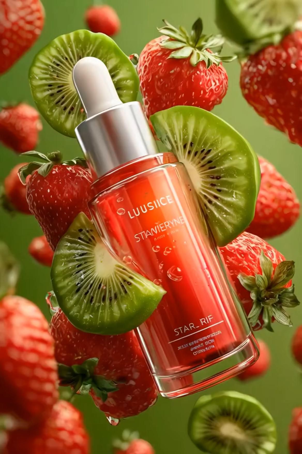 Floating Strawberry Kiwi Serum Advertisement Genflow template preview