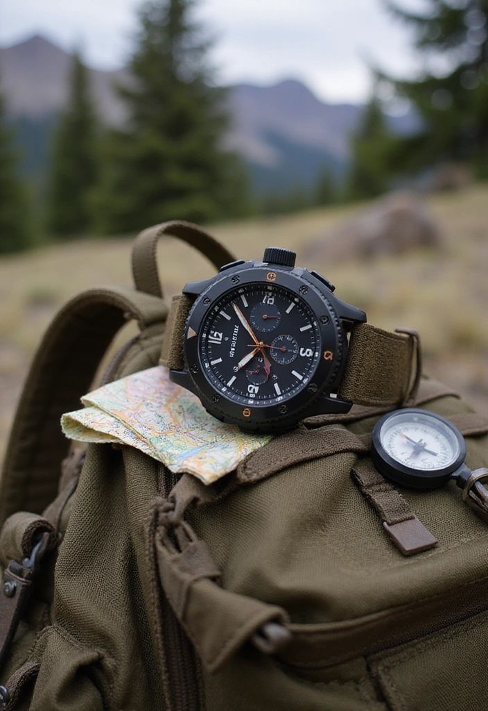 Rugged Adventure Watch In Mountain Wilderness Genflow template preview