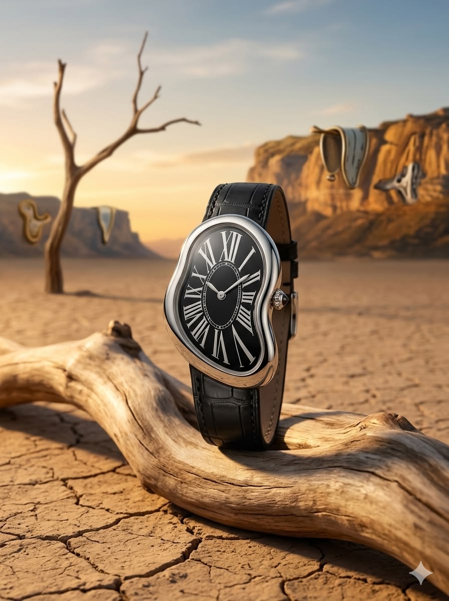 Surreal Melting Watch Desert Scene Genflow template preview