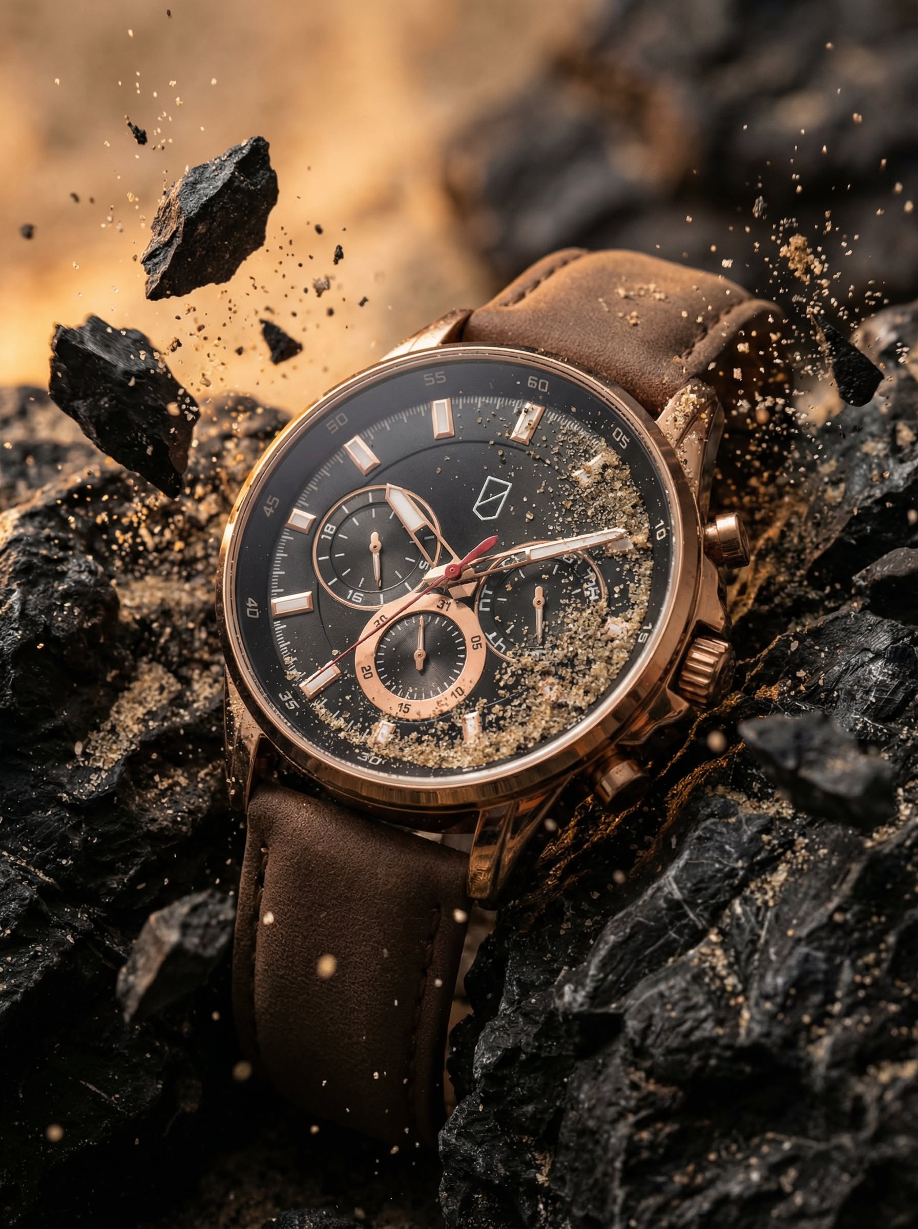 Rugged Luxury Watch In Exploding Sand Genflow テンプレートプレビュー