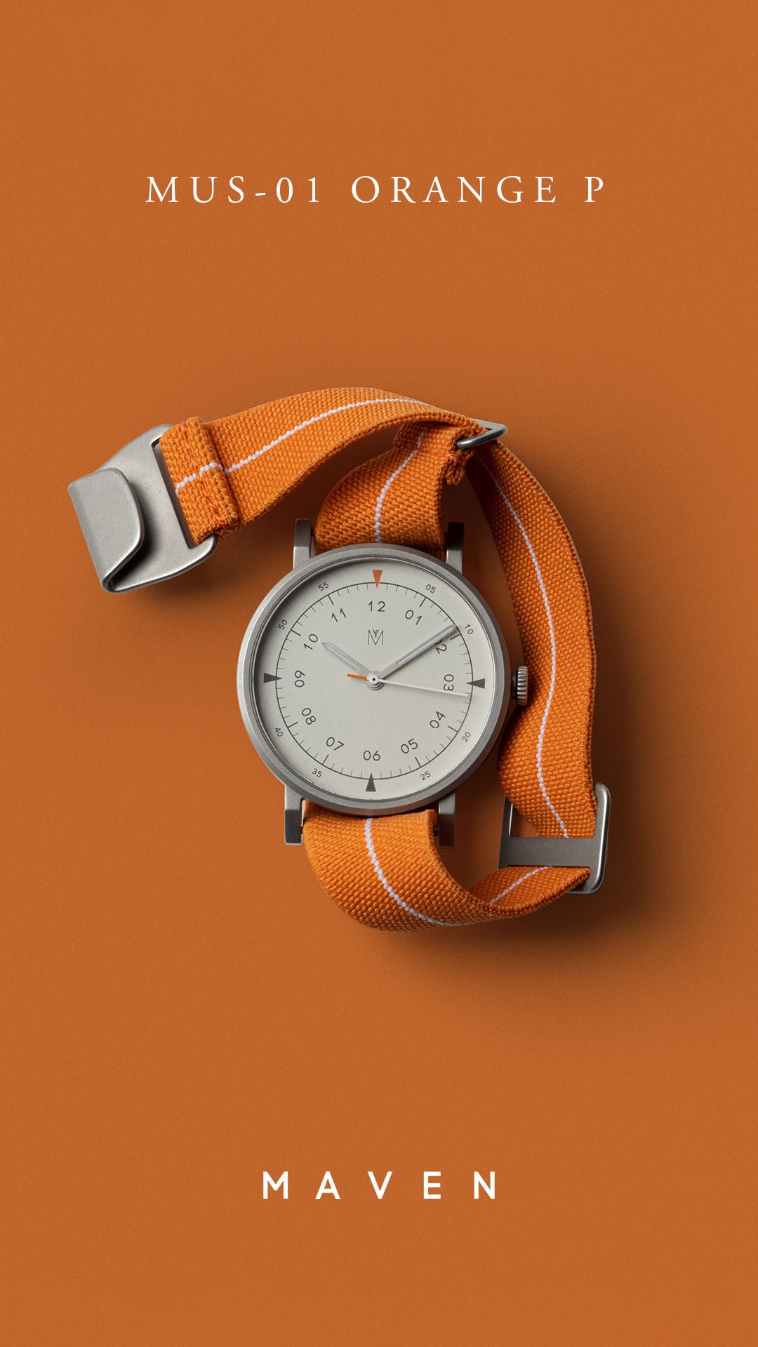 Minimalist Orange Strap Watch Ad Genflow template preview