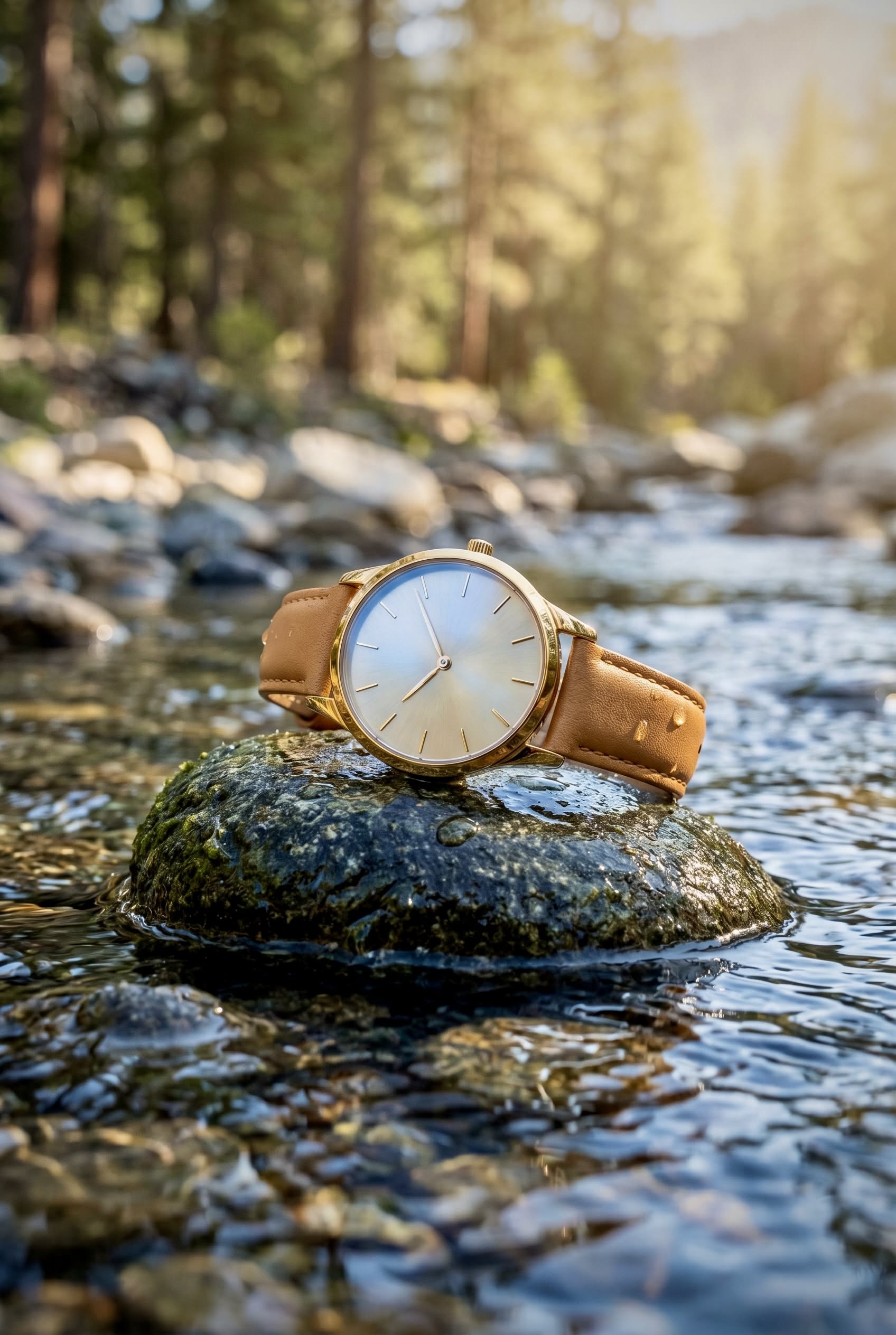Luxury Watch In Forest Stream Genflow template preview