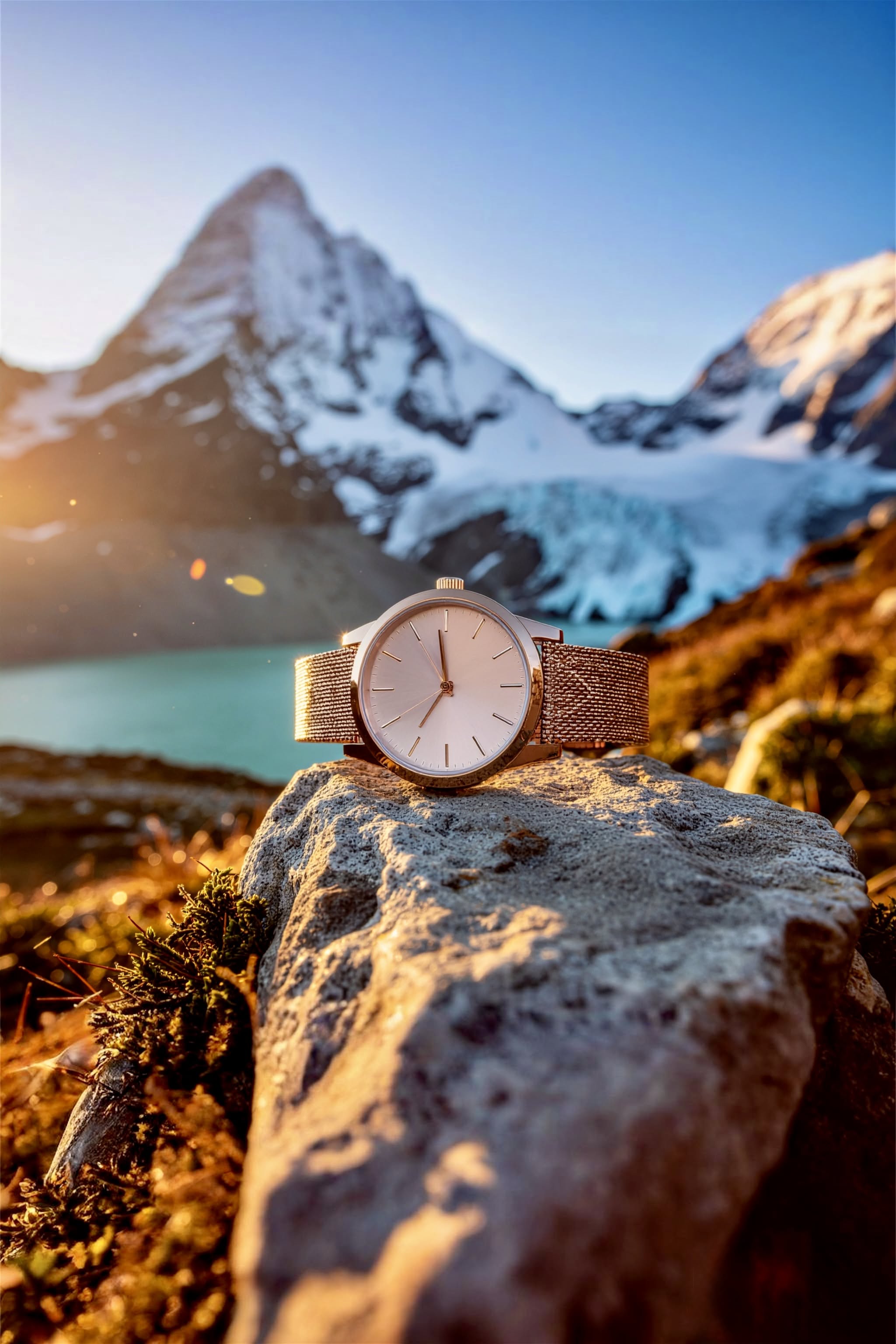 Luxury Watch Alpine Sunset Scene Genflow template preview