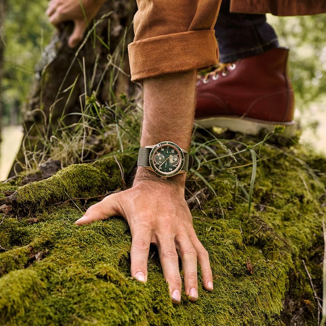 Rugged Adventure Watch In Forest Genflow template preview