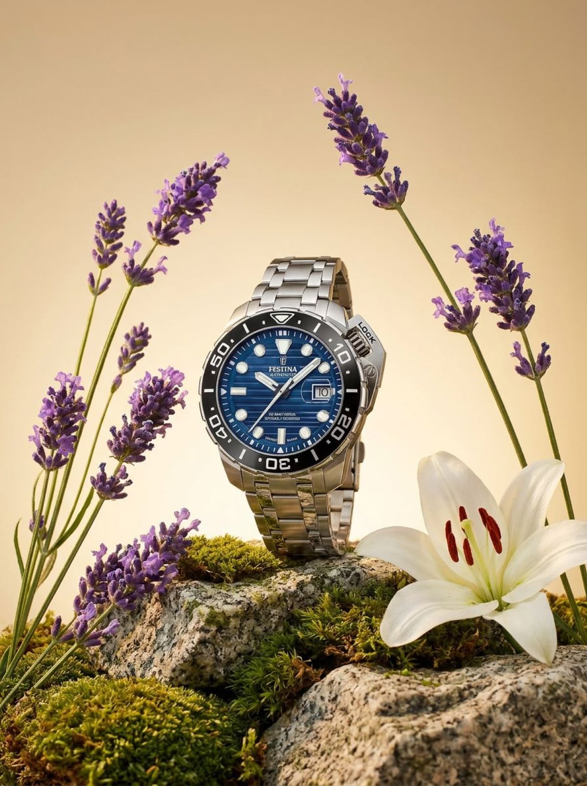 Luxury Watch In Lavender Garden Genflow template preview