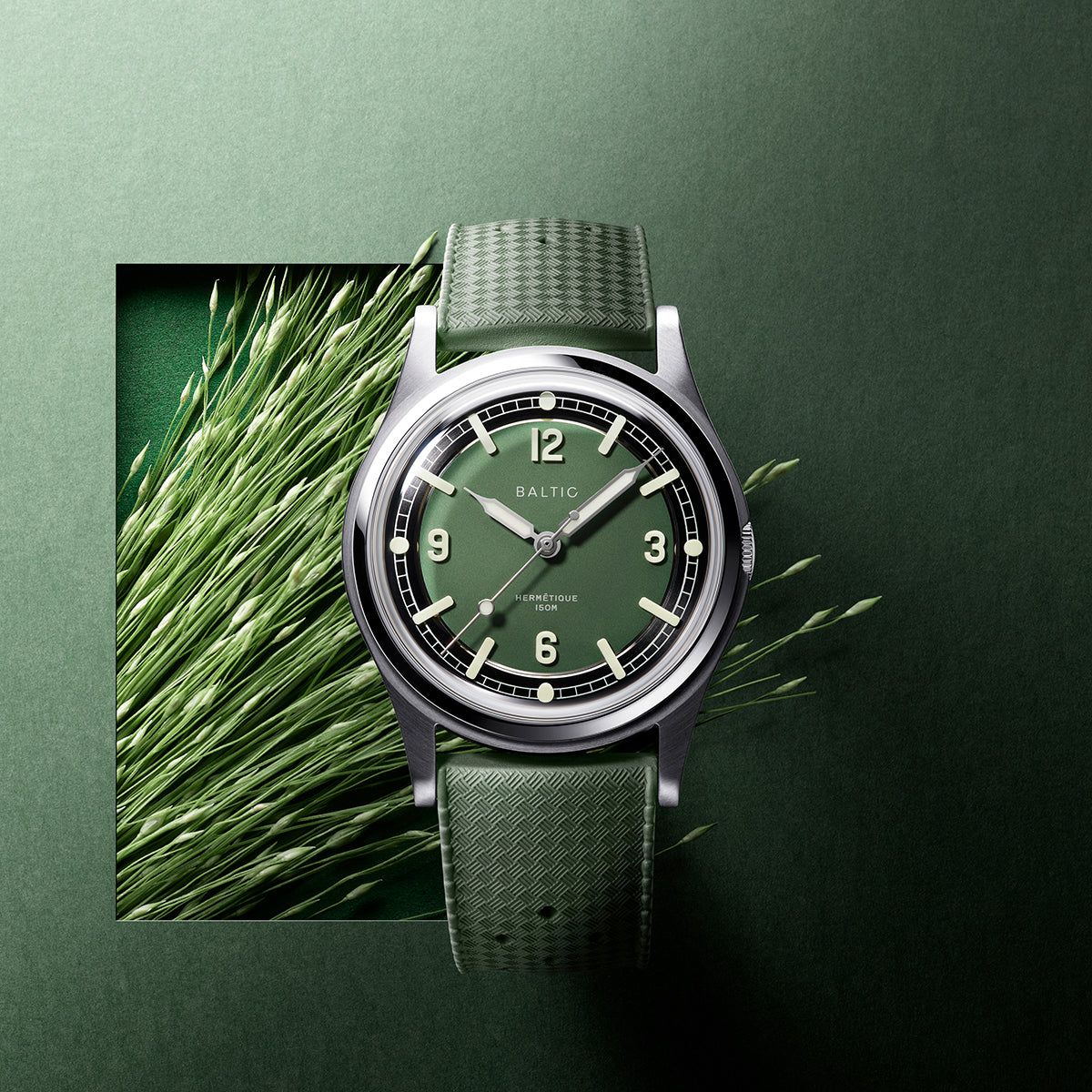 Minimalist Green Watch Nature Backdrop Genflow template preview