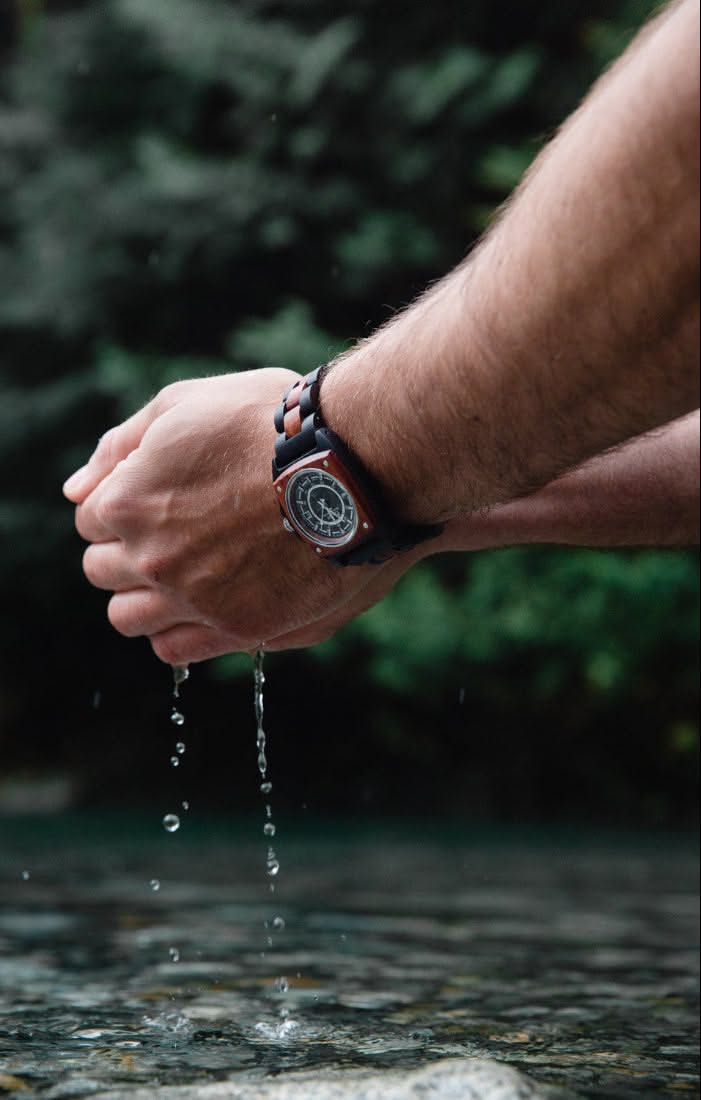 Rugged Waterproof Watch In Mountain Stream Genflow template preview