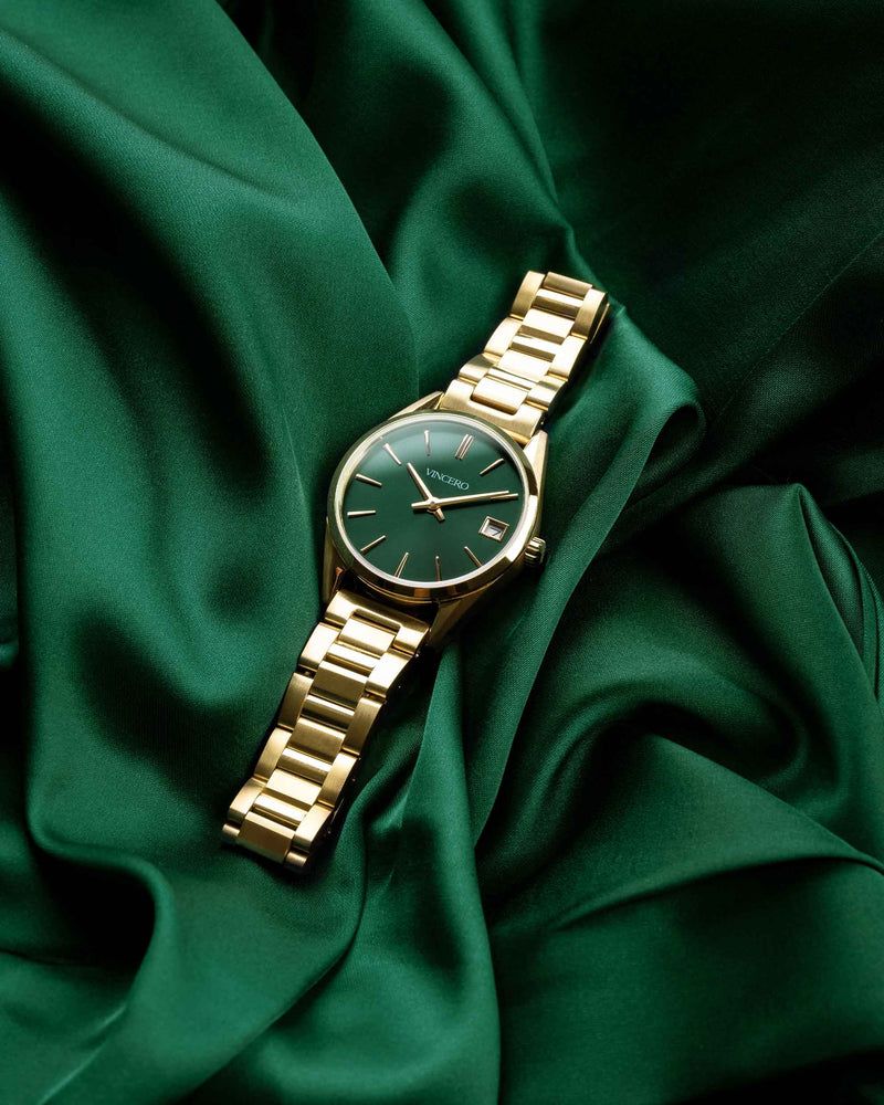 Luxury Gold Watch On Emerald Silk Genflow template preview