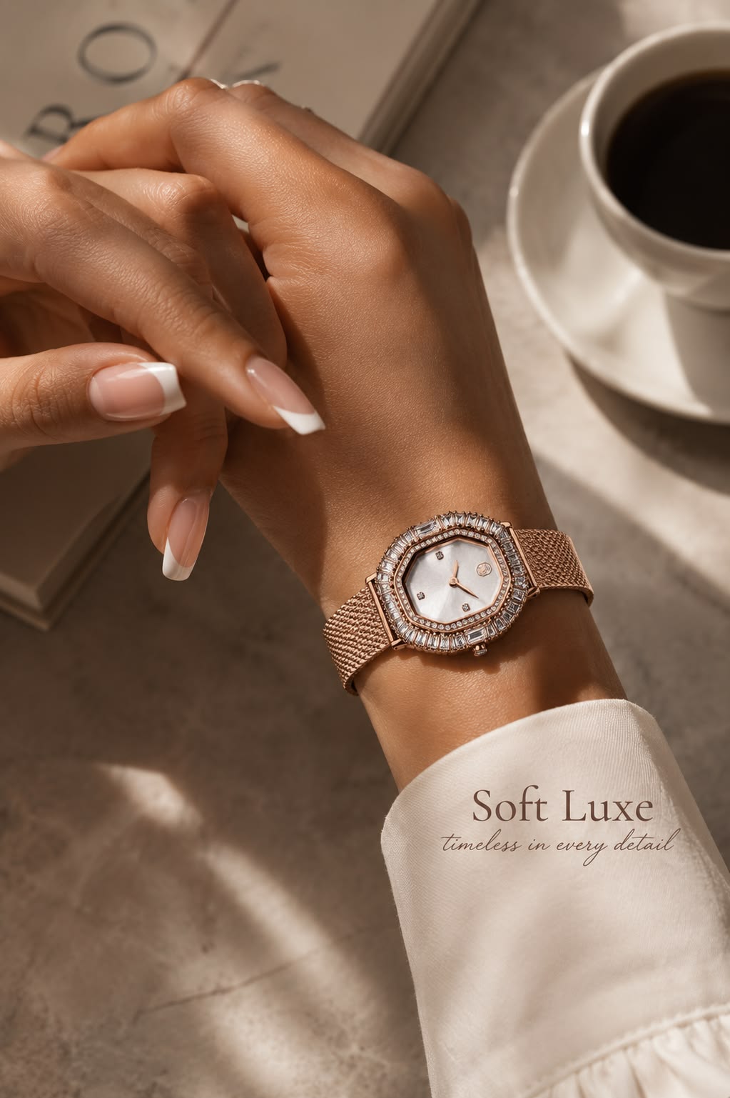 Soft Luxe Rose Gold Watch Lifestyle Genflow template preview