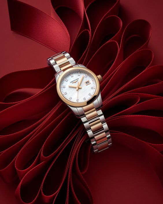 Luxury Watch On Red Ribbon Bloom Genflow template preview