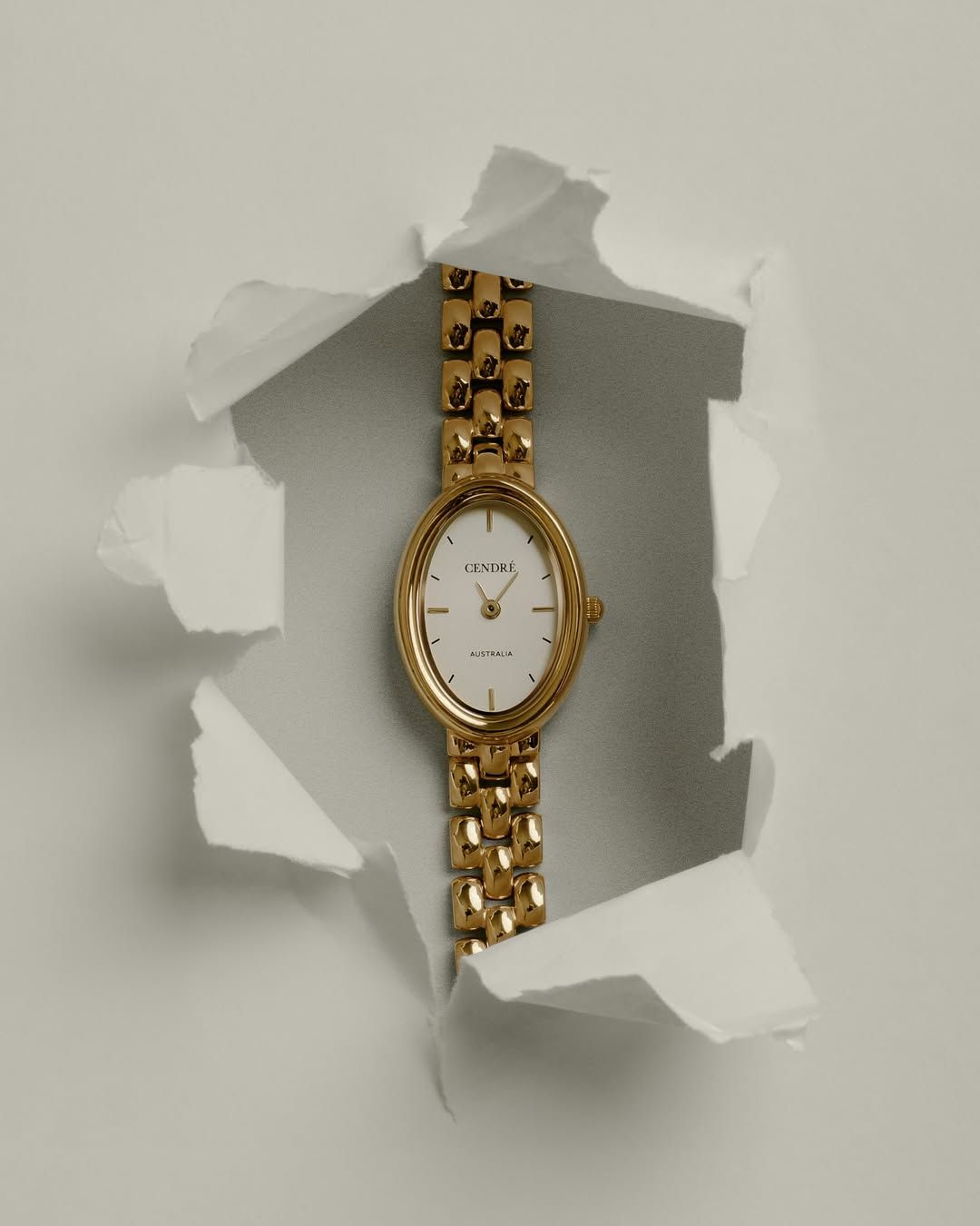 Luxury Gold Watch Through Torn Paper Genflow template preview