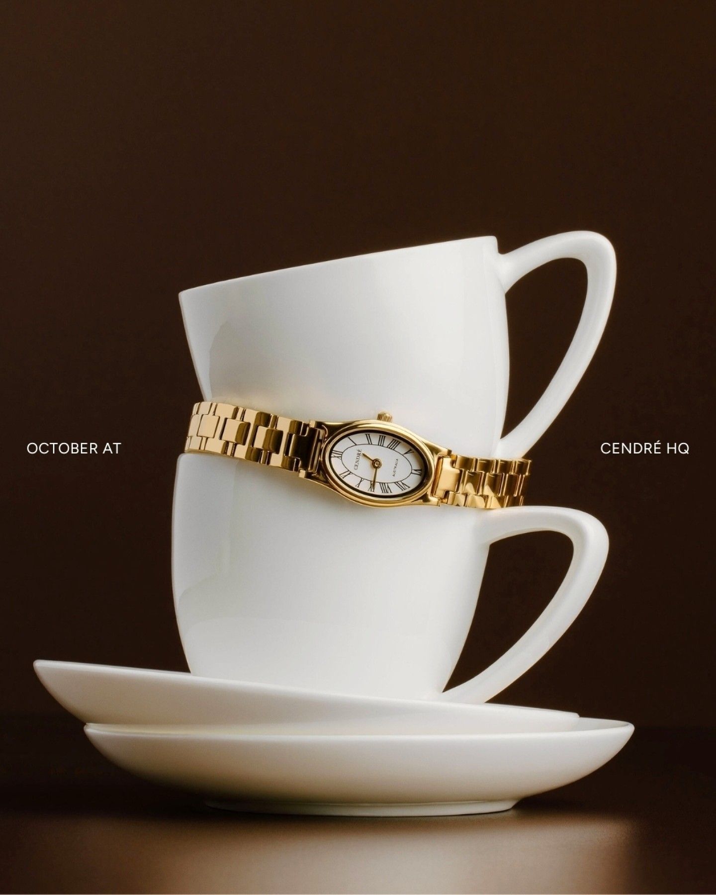 Luxury Gold Watch Coffee Cup Scene Genflow template preview