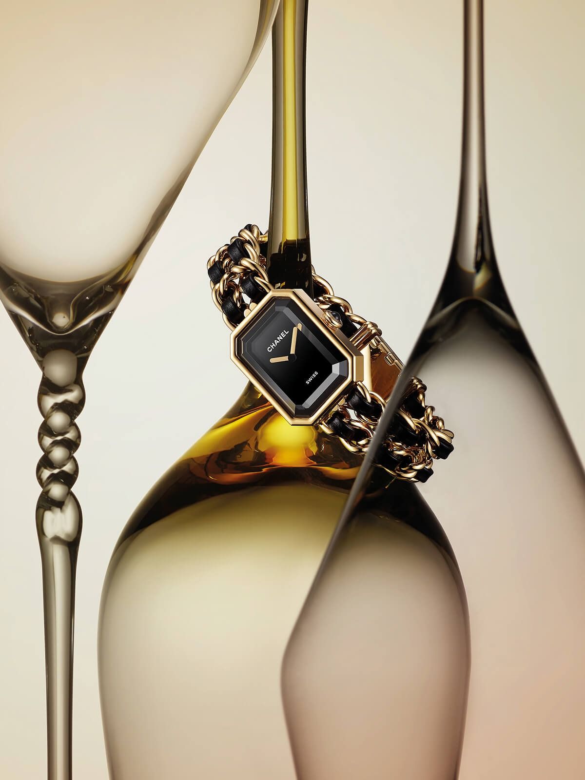 Luxury Watch On Champagne Glass Genflow template preview