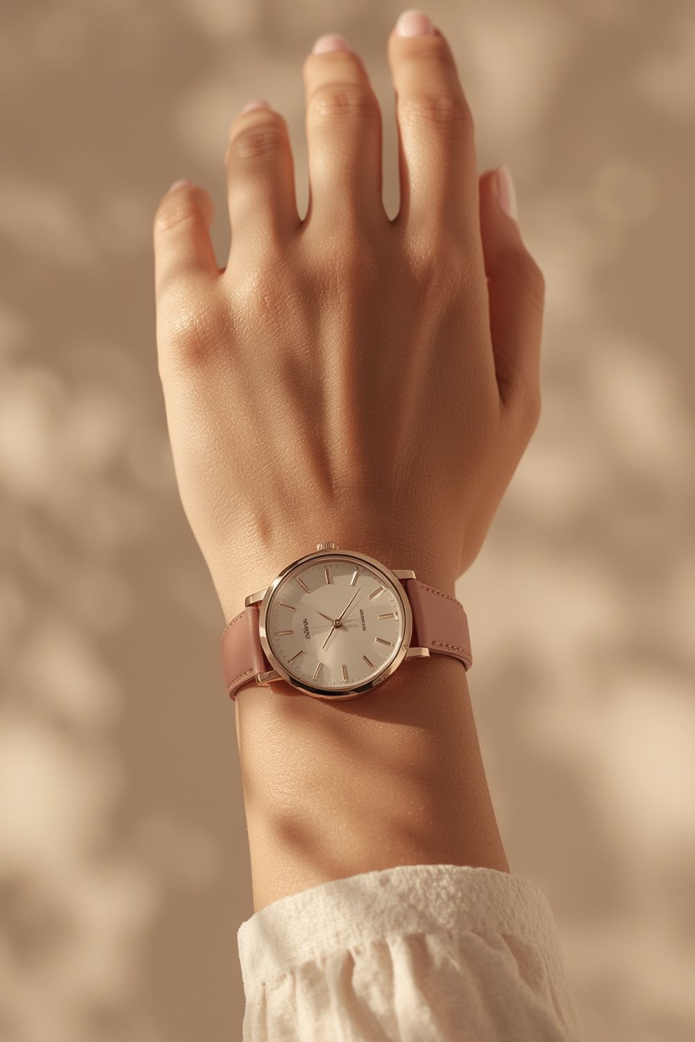 Minimalist Wristwatch In Warm Sunlight Genflow template preview