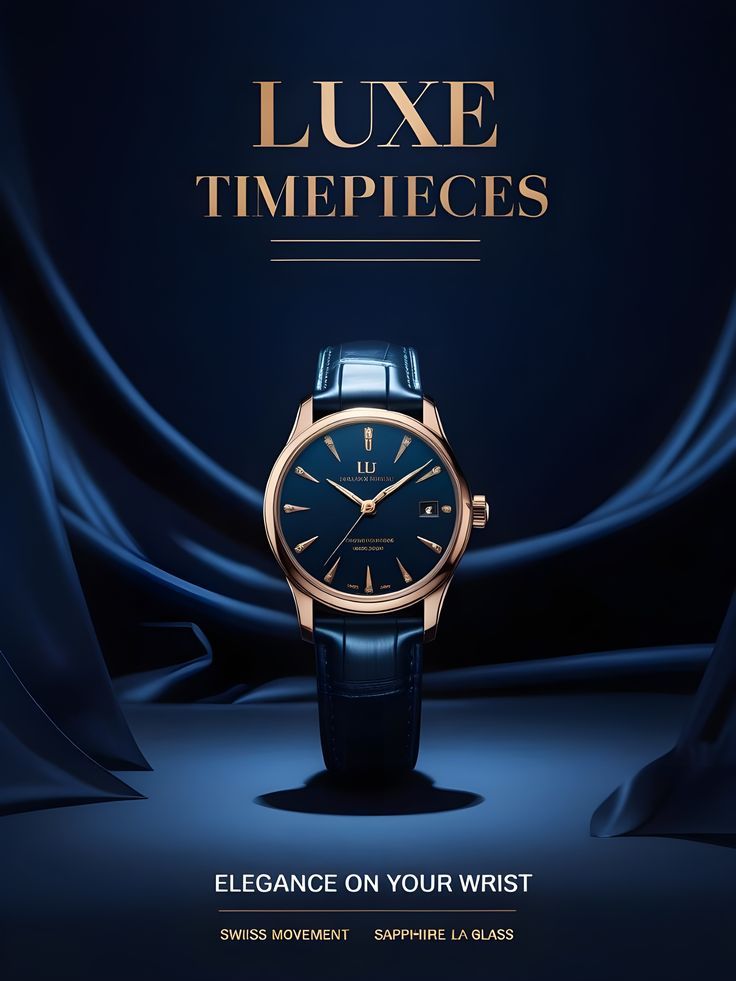 Luxury Watch On Blue Silk Genflow template preview